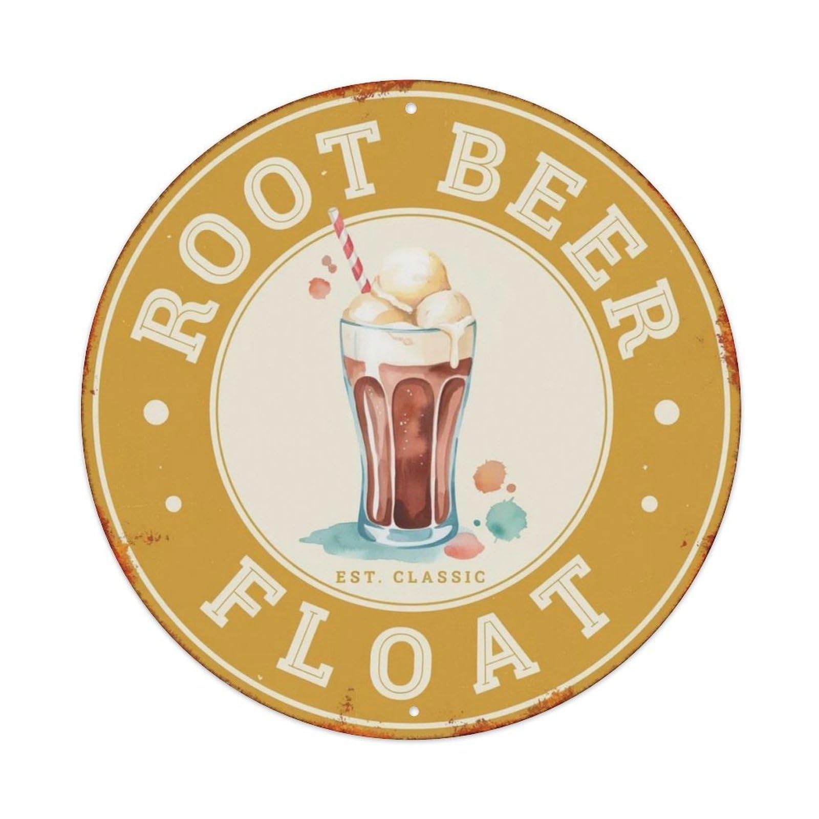 Root Beer Float Retro Soda Metal Tin Sign Plaque