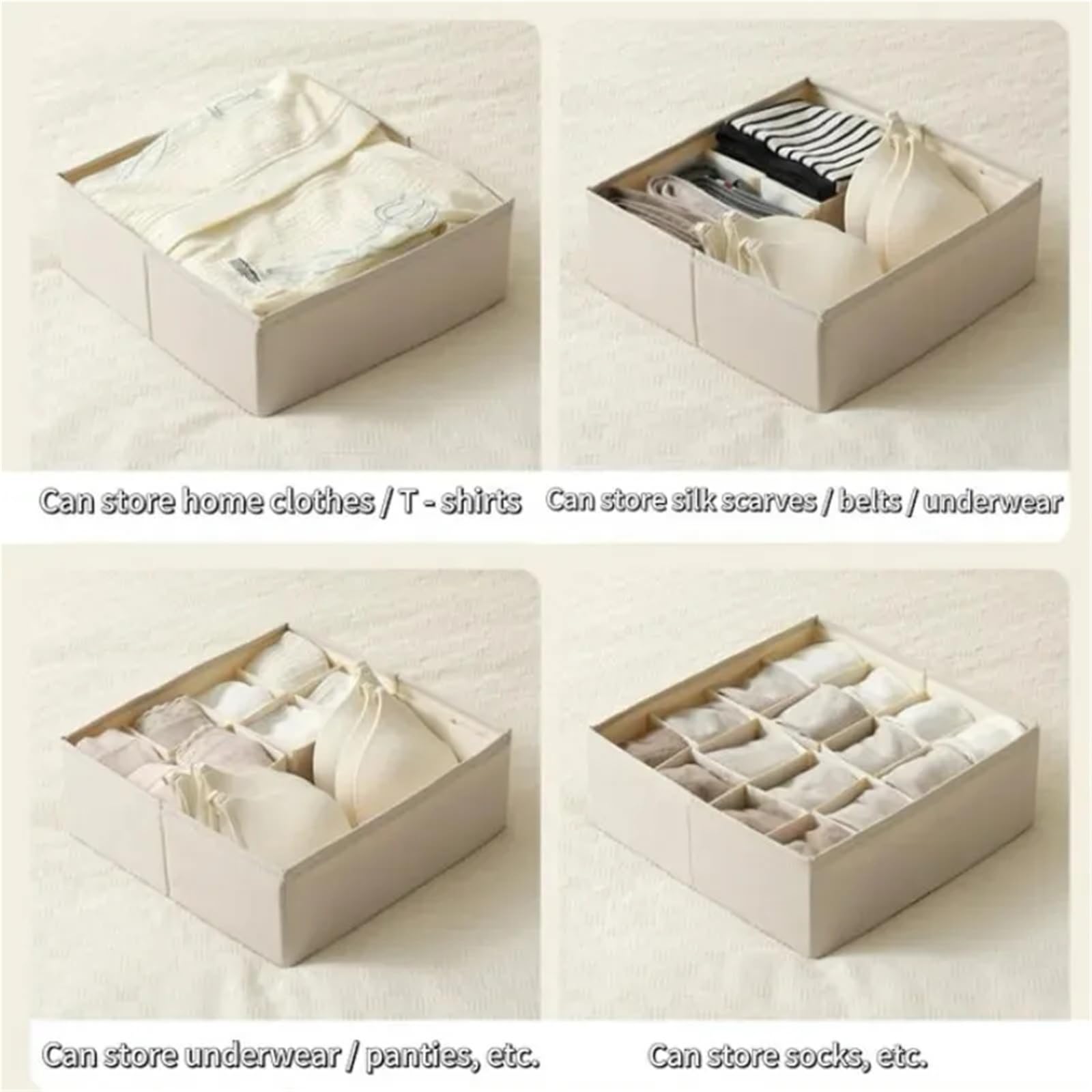 Organizzatore per cassetti della Biancheria Intima, Scatola per riporre Calzini, Reggiseno e Mutande, armadietto per Vestiti, Cravatte, Guardaroba
