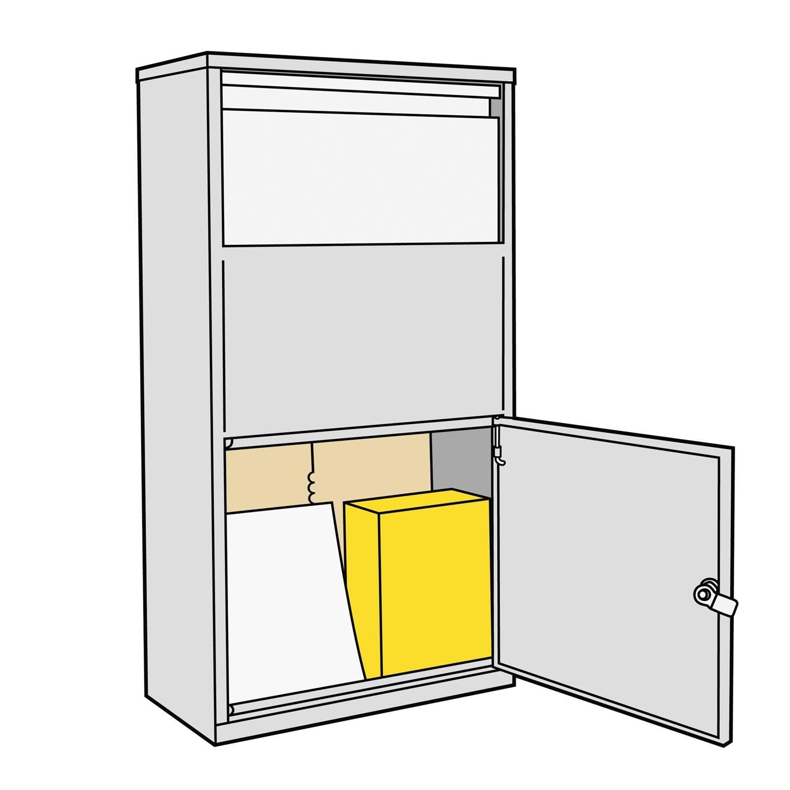 Metzler Paketbox mit Klappensystem Zylinderschloss Graualuminium wetterfest diebstahlsicher Stahlkonstruktion