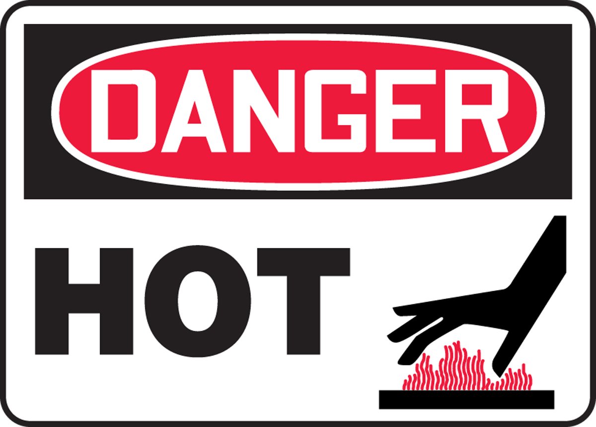 Panneau Danger Hot Accuform éviter les brûlures signalisation zone chaude 10x14 - 2