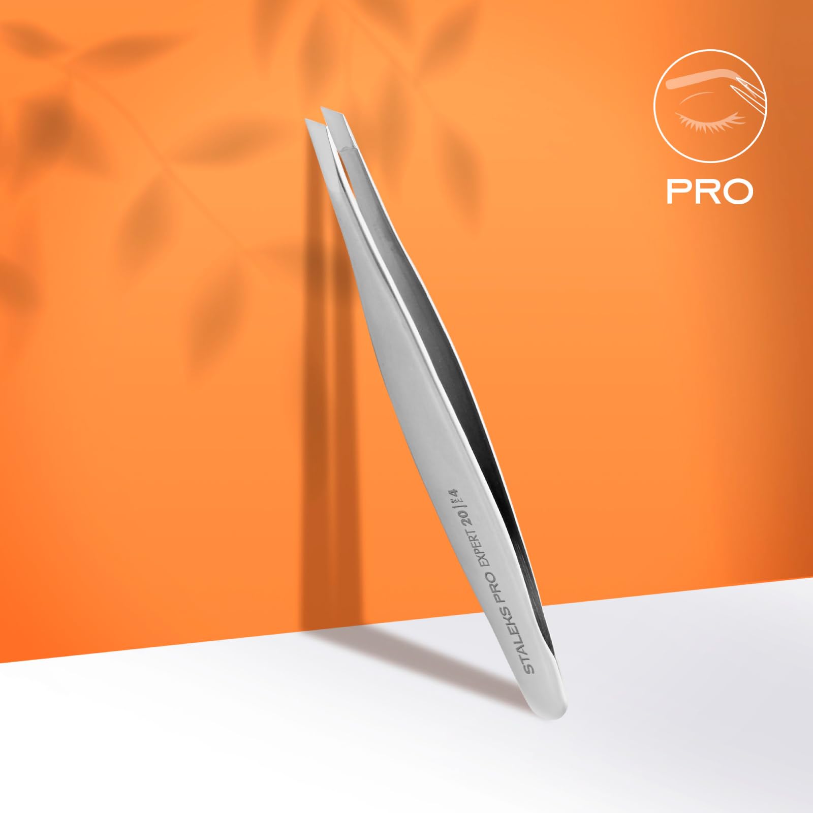 Staleks Pro Expert, Pinzas Profesionales de Cejas en Acero Inoxidable, Afilado Manual, Compactas, TE-20/4