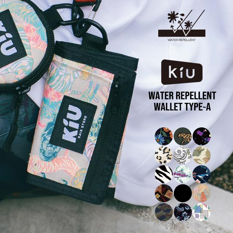 KiU キウ 財布 三つ折り はっ水 600D ウォレット タイプ-A サイケデリック フラワー はっ水 防汚 耐久性 K278-169