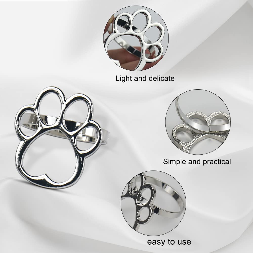 Ctpeng ナプキン,かわいい肉球シルバーナプキンリング - 12個セット Amazon｜Ctpeng 肉球 銀色 ナプキンリング かわいいテーブル