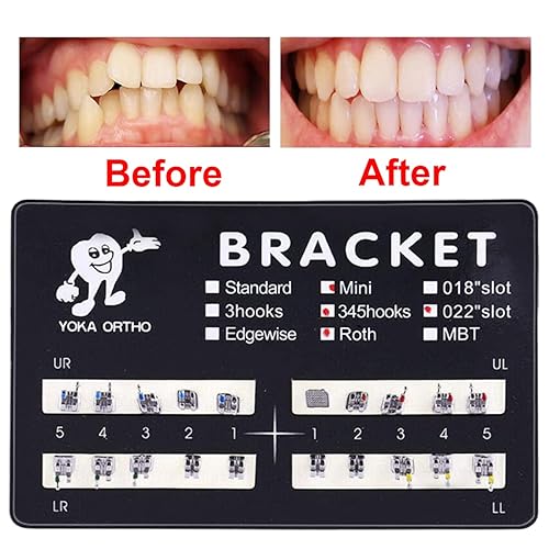 Miniatura 10 de Soporte dental, soportes para aparatos ortopédicos, 5 juegos de 100 piezas de llaves dentales modelo Mini MBT soportes MBT 022 ranura adherente, 345