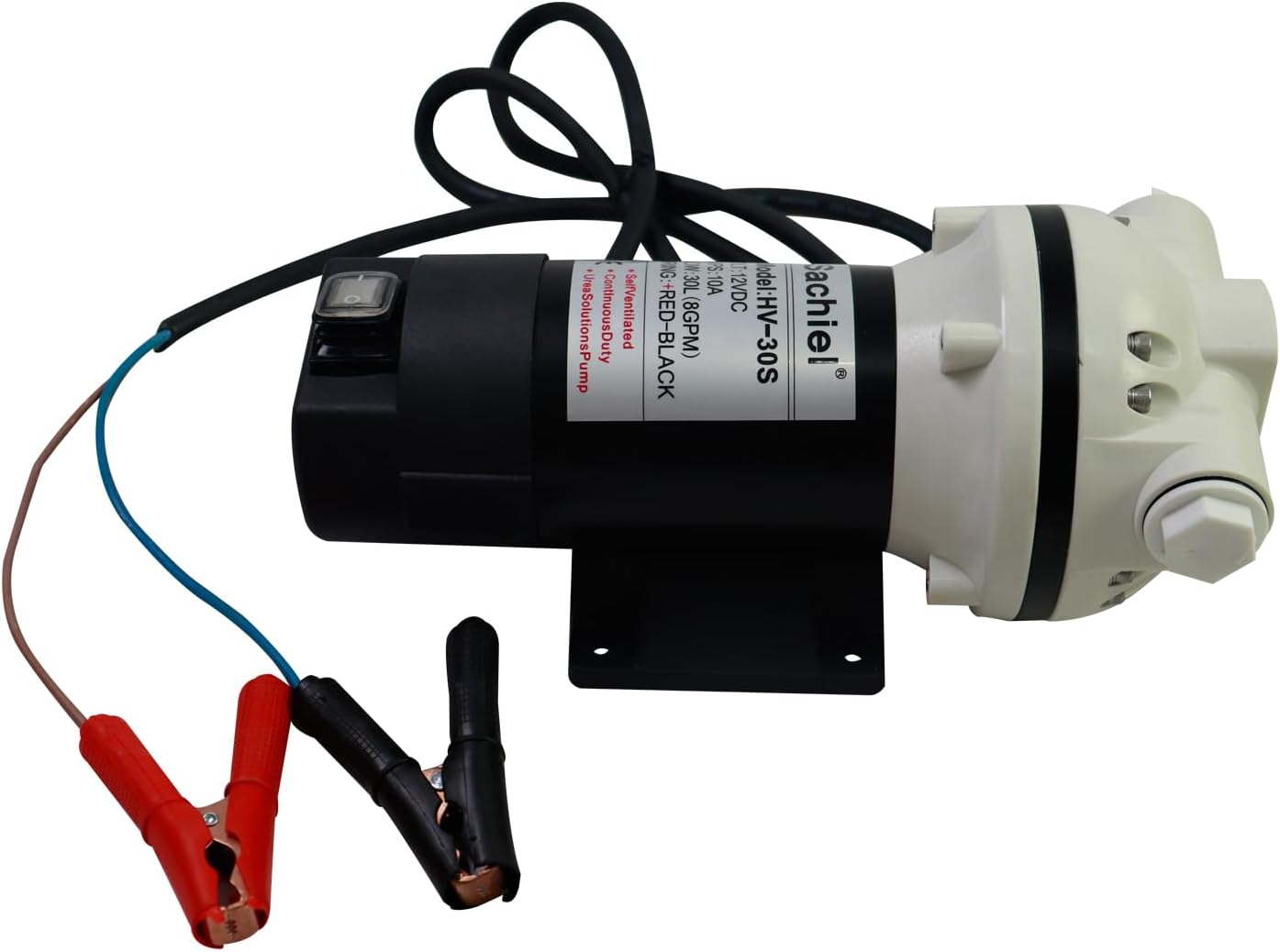 Sachiel DC 12V DEF Transfer Pump for Diesel Exhaust Fluid, Diaphragm Irrigation Self-Priming Electric Water Pump, Chemical Transfer Compatible, 400W, 10.6 GPM, 36ft Lift