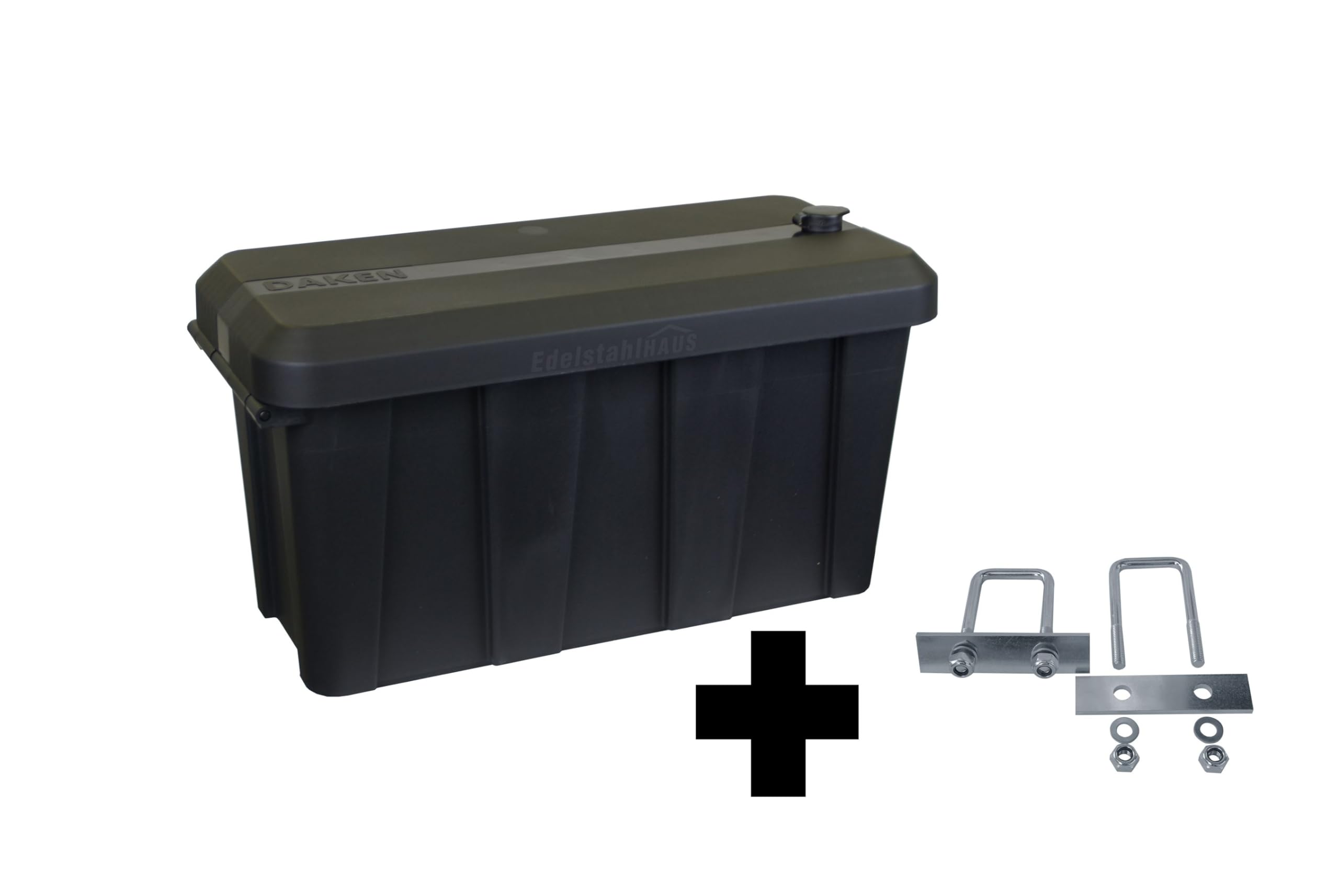 Daken Blackit Lite Deichselbox B24-1 + MON3002 Werkzeugkasten Anhängerbox | Gurtkiste, Staukiste, Montagesatz MON3002, Edelstahlhaus GmbH