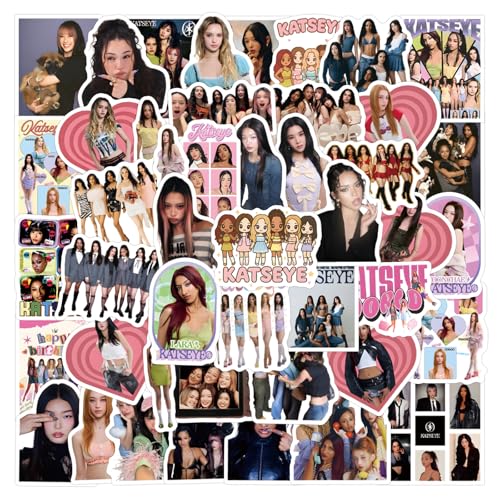 60pcs Idol Katseye Stickers for Teens Sticker for Water Bottle Laptop Waterproof Vinyl Decals for Teen Adult Party Supply Favor Decor (D)