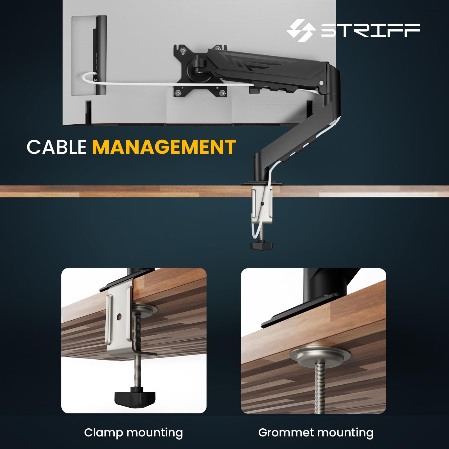 STRIFF Monitor Stand - Full Motion & Height Adjustable -6