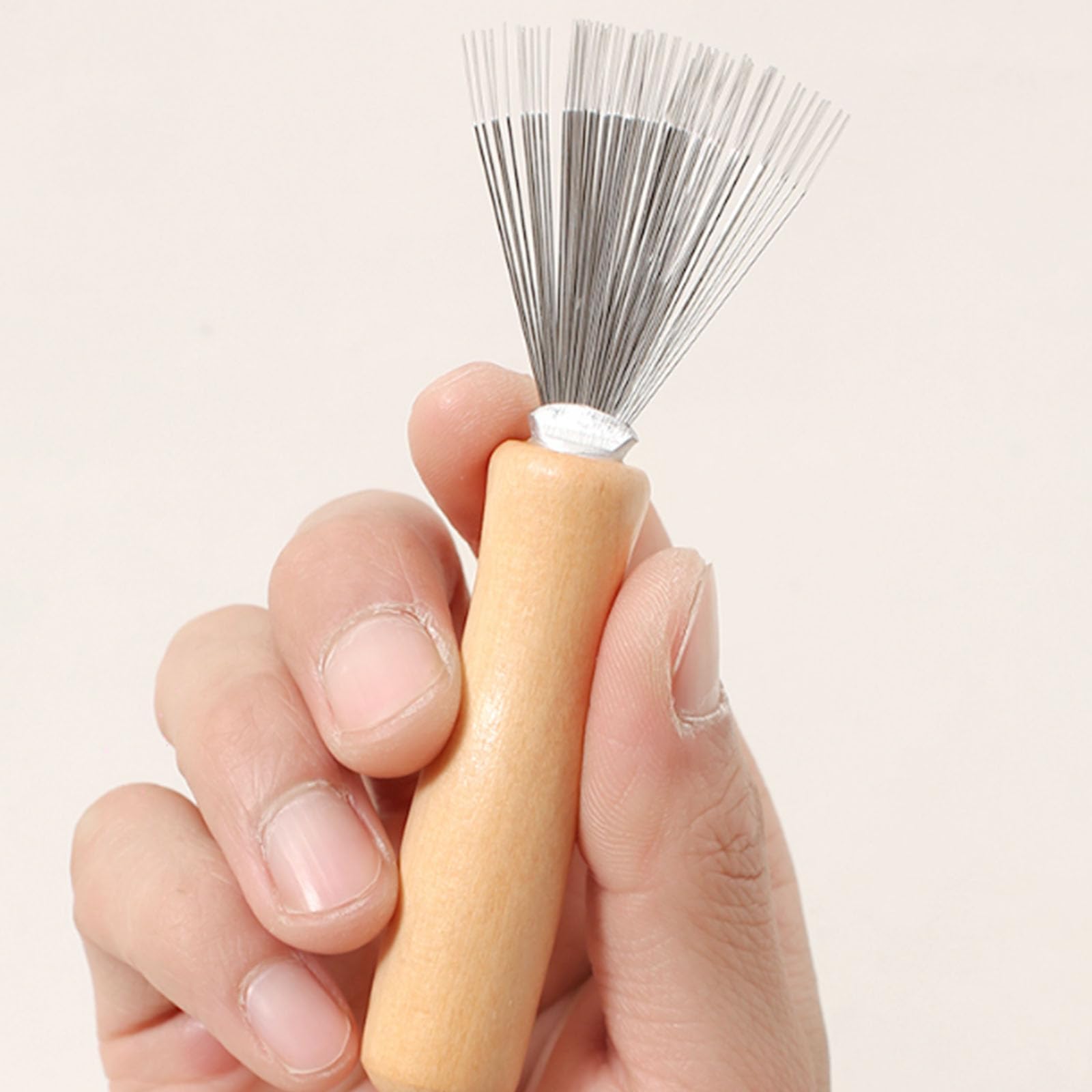 Weenwill Hair Brush Cleaner Tool,2 Pcs Hair Brush Cleaner Comb Cleaning Brush with Metal Wire Rake Wooden Handle Portable Hairbrush Cleaning for Removing Hairs Dust Dirt Lint Home Salon - Image 3