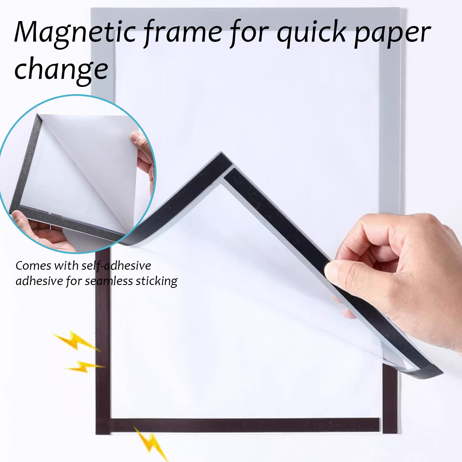 LURNODY Magnetbilderrahmen A4 12-tlg. - Selbstklebend, Für Poster & Fotos