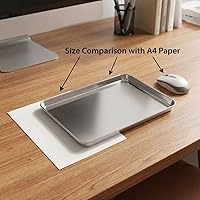 Vista 4 de Bandeja quirúrgica de acero inoxidable QWORK, para instrumentos médicos, tatuajes, suministros quirúrgicos, 15 3/4"×11-13/16"×15/16", Bandeja