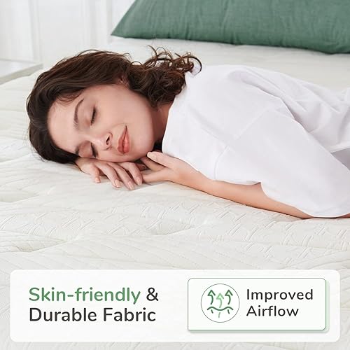 Miniatura 6 de Novilla Colchón de tamaño Queen, colchón híbrido de espuma viscoelástica de 10 pulgadas con bobina de bolsillo para un apoyo duradero y aislamiento