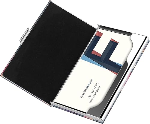 Miniatura 6 de Fintie Business Card Holder, Premium Vegan Leather Coated Stainless Steel Professional Slim Name Card Case Organizer for Men & Women