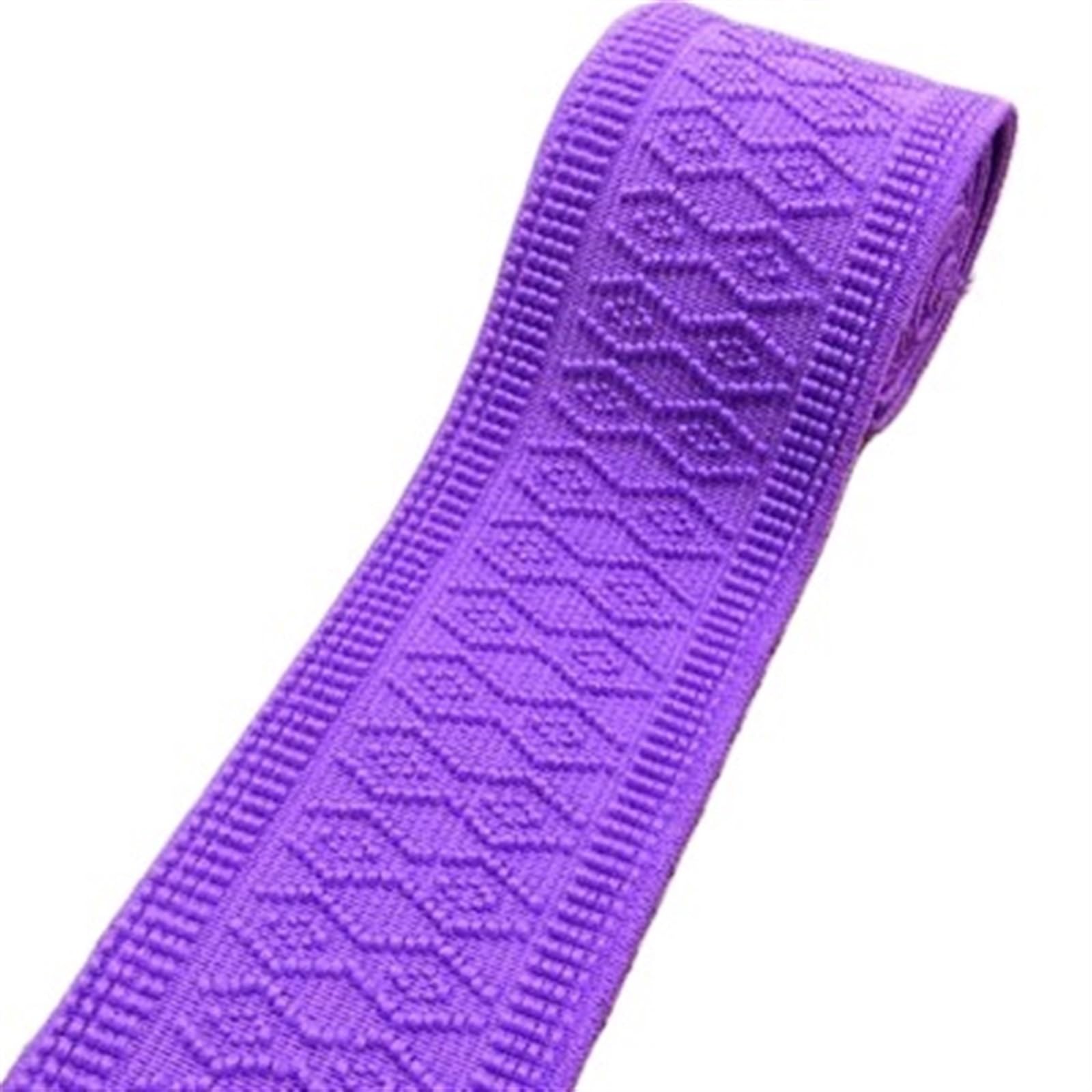 Goma Elastica Costura Banda elástica de algodón for cintura pantalones 5 cm, accesorios ropa con patrón engrosado(Purple)
