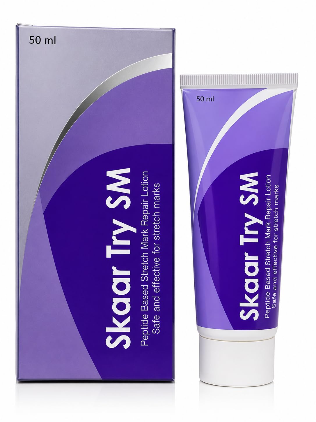 Skaar Try SM Stretch Mark Repair Lotion 50 ml | Peptide-Based Skin Care Lotion | Helps Improve the Appearance of Stretch Marks | Moisturizing & Fast-Absorbing Formula | Suitable for All Skin Types | For Men & Women-image-3