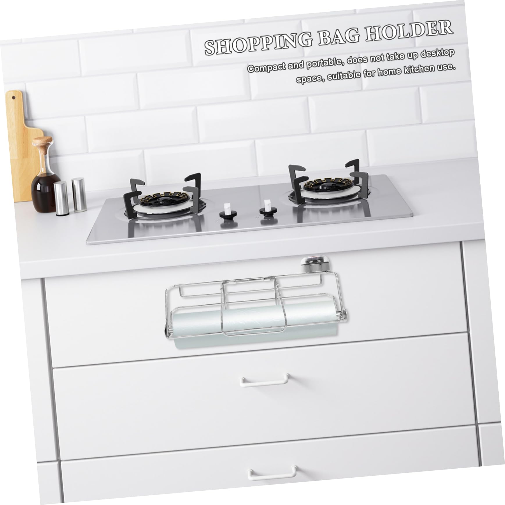 Dispensador De Bolsas De Acero Inoxidable Soporte Para Bolsas De Rollo De Supermercado Organizador De De Compras Reutilizables Para Uso Cocina Para Almacenamiento De Alimentos