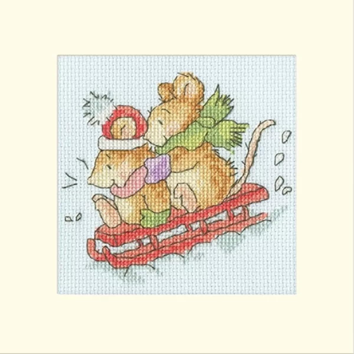 Bothy Threads Cross Stitch Kit - Christmas Card, Hold Tight