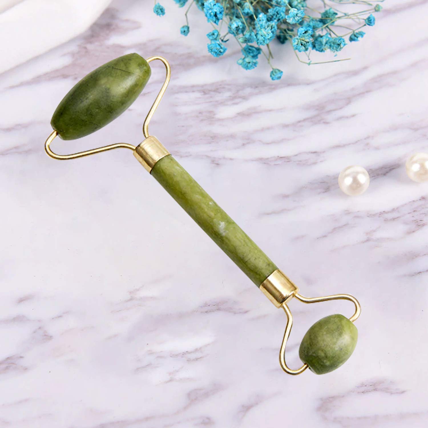 ORILEY OR-4 Jade Roller Natural Himalayan Stone Facial Massager Double Sided Toning Firming Face Neck Massage Tool (1 Pc) 1