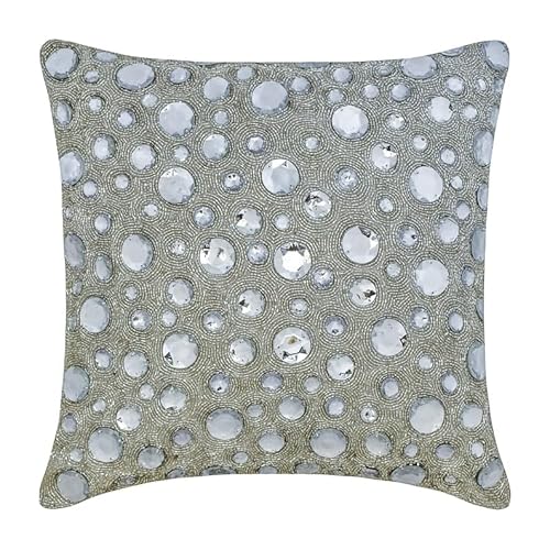 The Homecentric White Pillow Cover, Rhinestones Crystals Sparkly Glitter Pillow Cover, 20X20 Inch (50X50 Cm) Pillow Cover, Polka Dot Modern Cushion Cover, Circles & Dots - Diamonds Everywhere #TOP2
