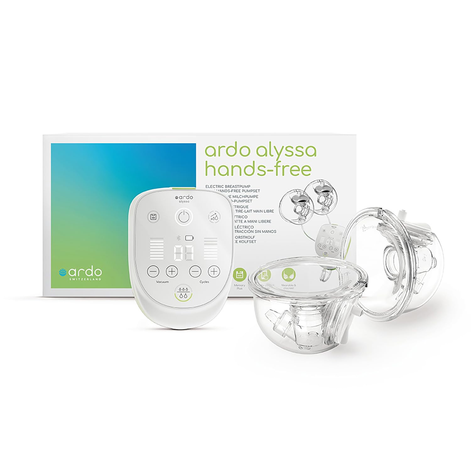 Ardo ALYSSA HANDS-FREE elektrische Doppelmilchpumpe - freihändig, mit App-Steuerung & Power Pumping - Schweizer Qualitätsversprechen - sanft, sicher & leise - elektrische handsfree Brustpumpe