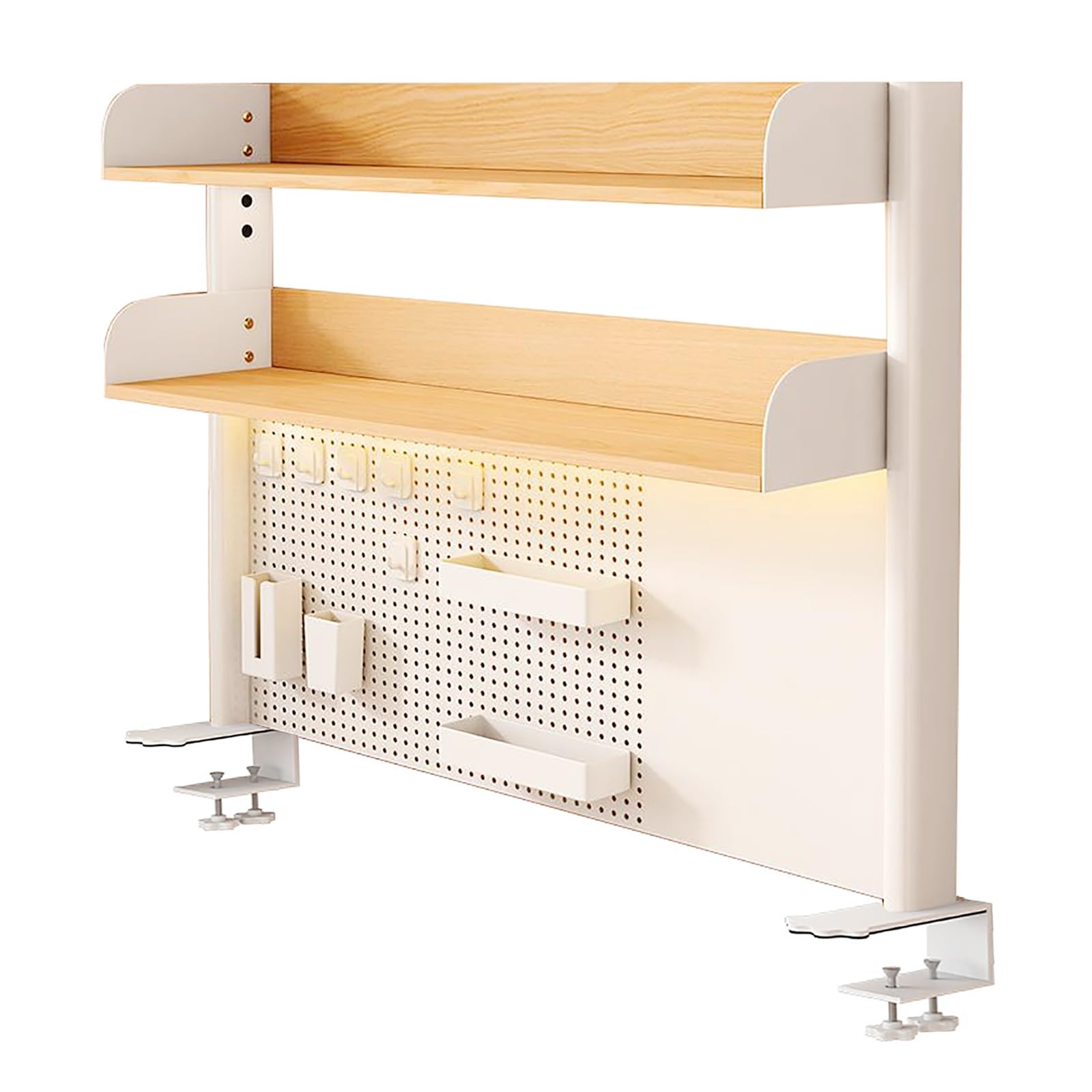 Klemmbare Schreibtischablage, Schreibtischverlängerung, Pegboard-Workstation, Sichtschutz für Gaming-Schreibtische, Schreibtischzubehör fürs Büro, Gaming, Zuhause (Größe: 80 x 95 cm)