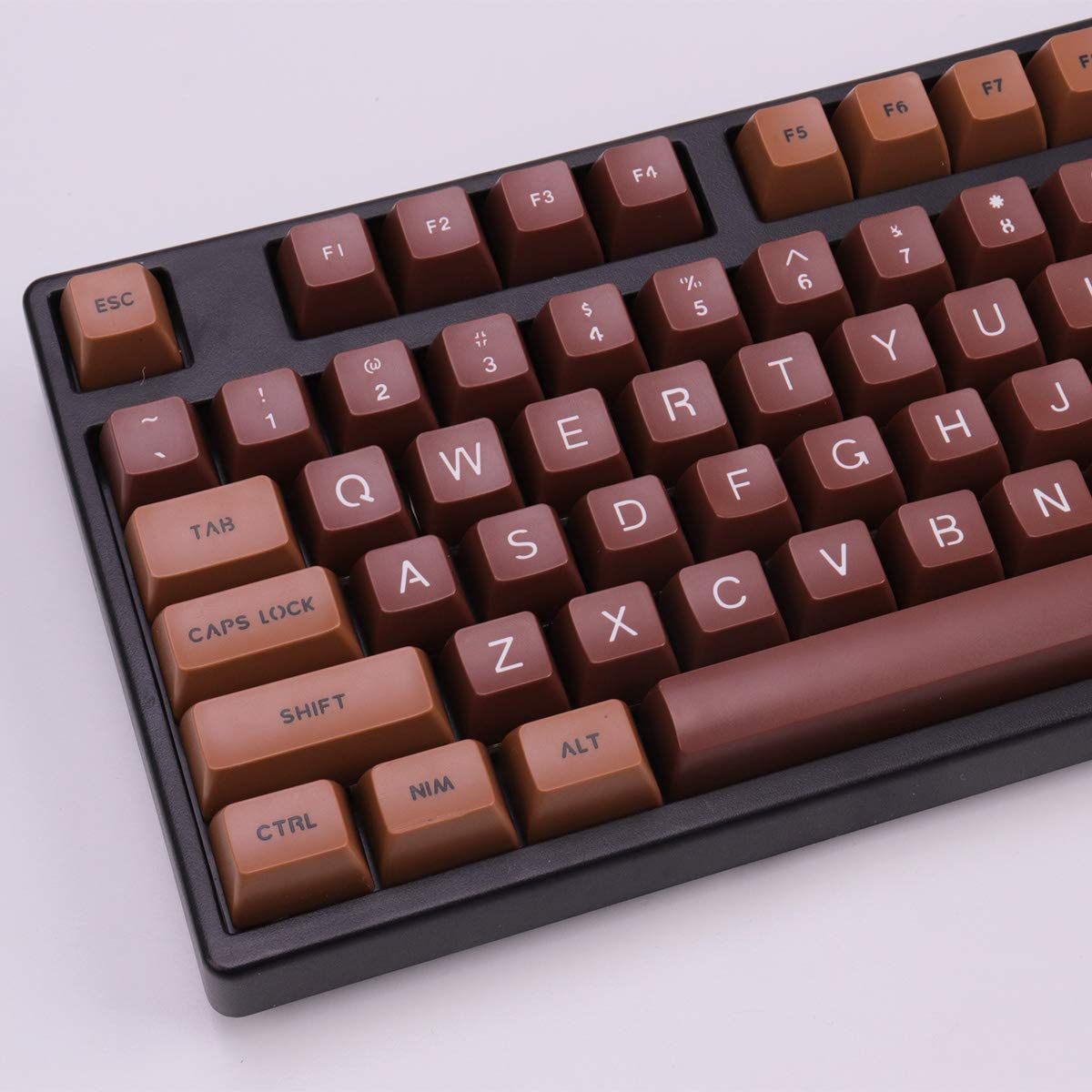 112 Keys GSA Profile Coffee Keycaps Double Shot ABS Ball Shape