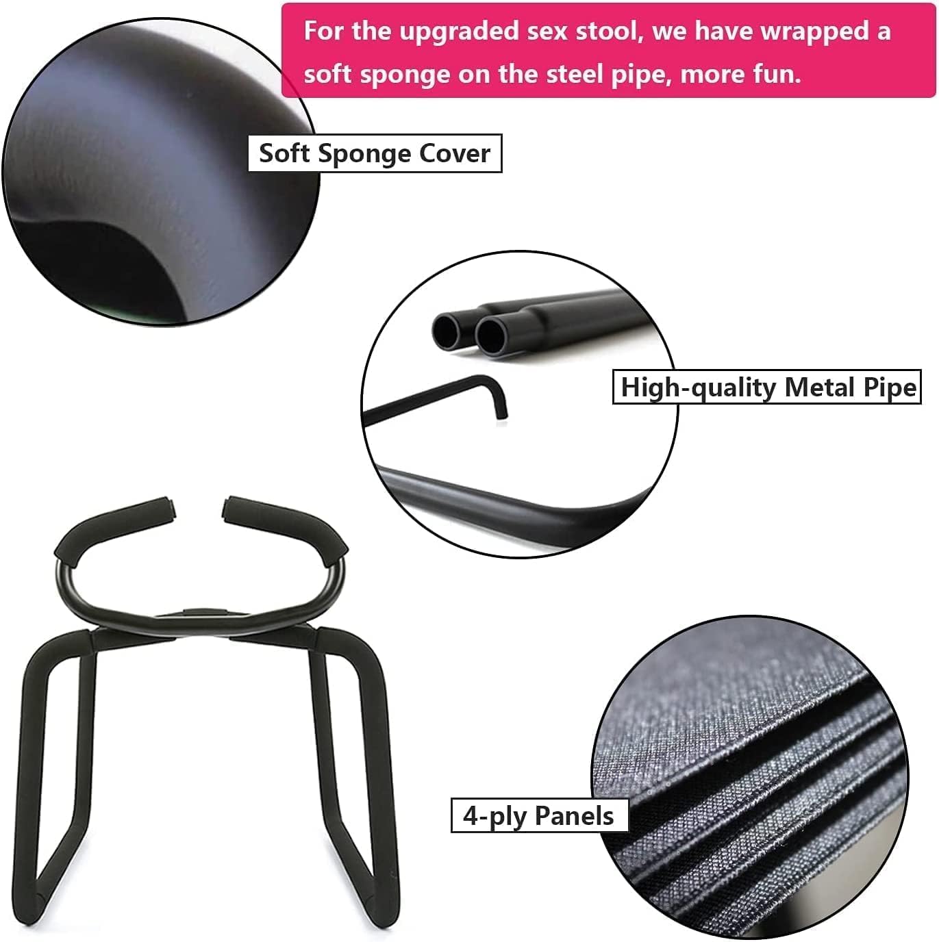 Silla sexual multifuncional con pasamanos, taburete portátil con suspensión, ayuda de posición para parejas, muebles sexuales BDSM elásticos y juguetes eróticos