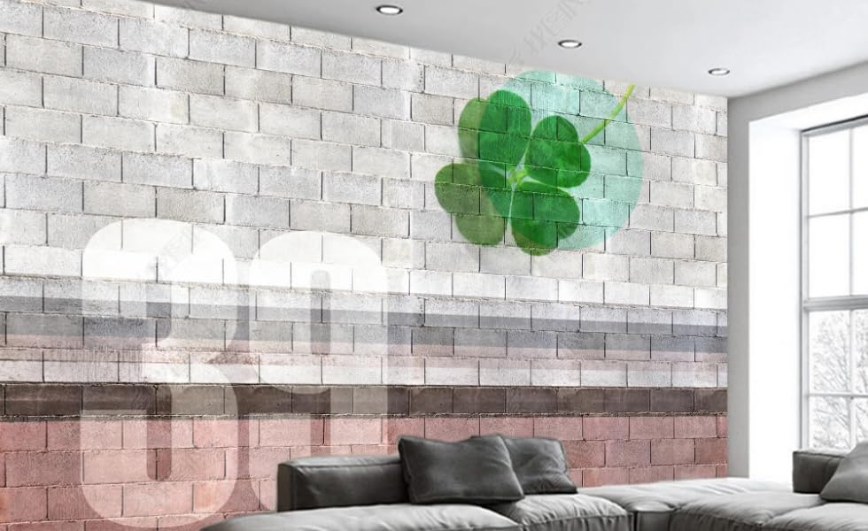 Papier peint intissé trèfle pour masquer les imperfections d'un mur de salon