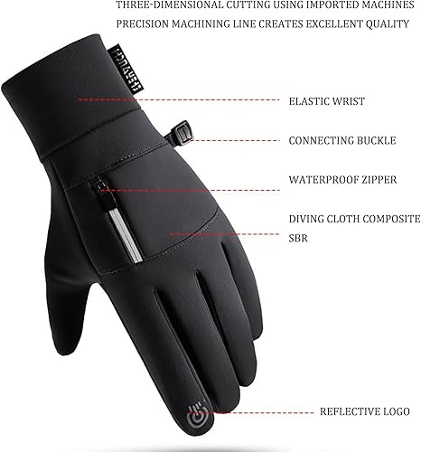 Miniatura 3 de Arcticz - Guantes térmicos de alta calidad, guantes para pantalla táctil, guantes resistentes al viento, guantes impermeables, para mujeres y hombres