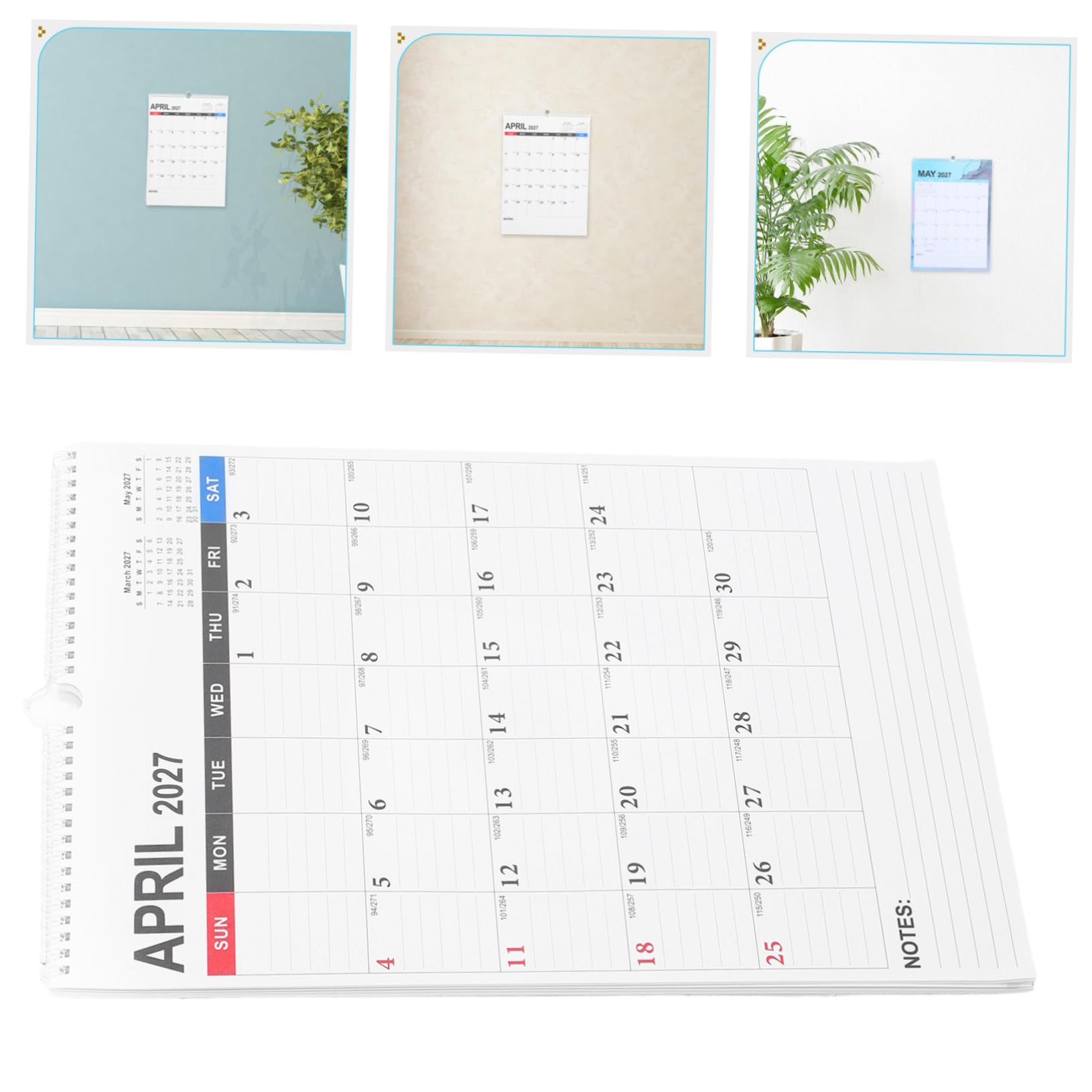 5 Stück Wandkalender Monate Englischer Monatsplaner mit Jahresübersicht Modernes Design Tägliche Terminplanung für Büro Schule und Zuhause Effiziente Zeitverwaltung