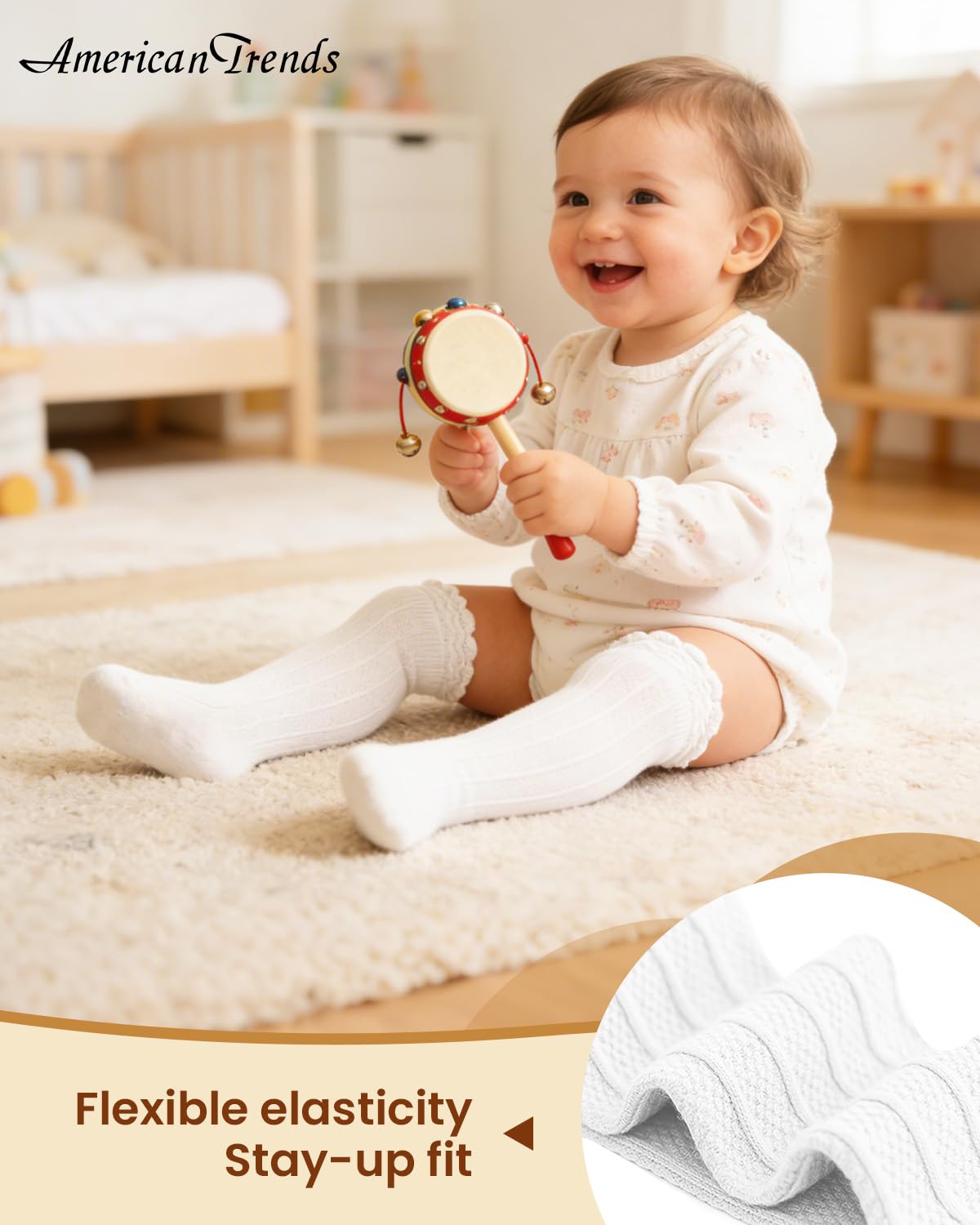 Bebé Niñas Calcetines Altos Tubo Algodón Lindo Medias Paquete de 5 Largos Unisex Infantes Niño Calcetines Medias Bebé Regalos - - 12-36 meses