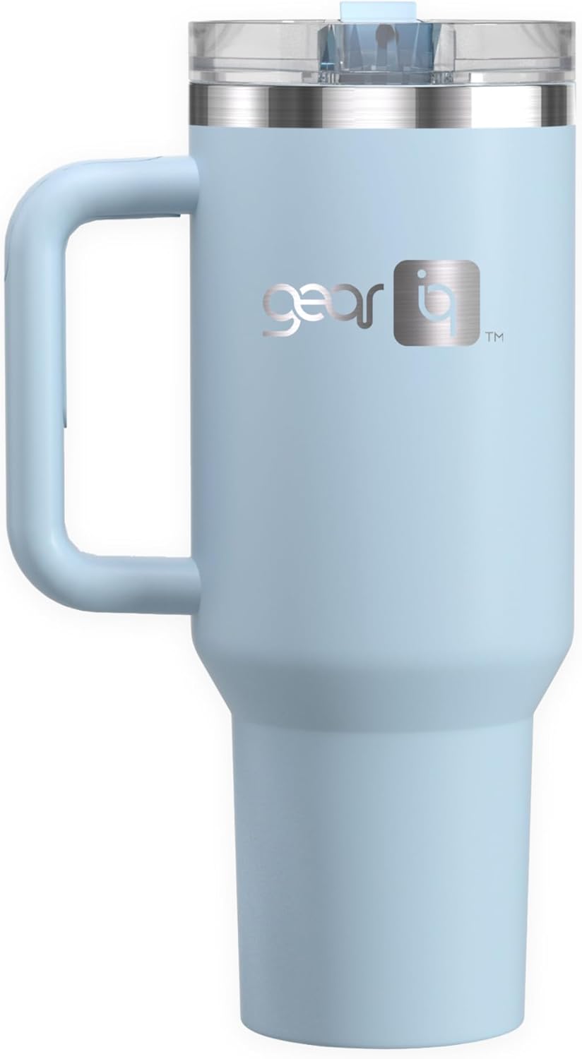 40 oz Insulated Tumbler with Handle & Straw Leak proof lid, Stainless Steel Vacuum Insulated Travel Mug, Cupholder Friendly Large Tumbler for Hot & Cold Drinks