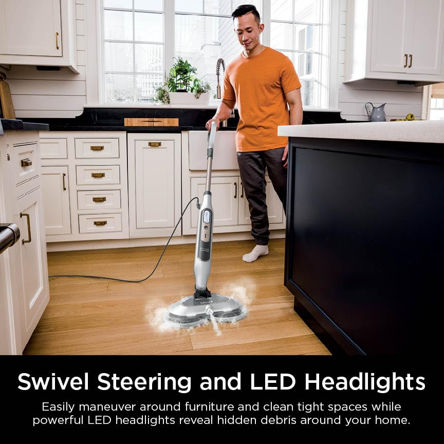 Shark Steam & Scrub S8201: All-in-One Hard Floor Mop with Steam Blaster, 3 Modes & LED Lights