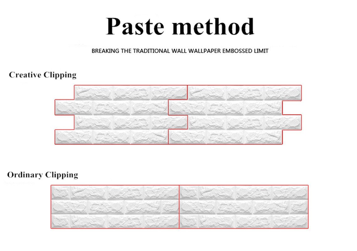 3D Tapeten Wandsticker, DIY Weiß Selbstklebende Wandpaneele, 3D Imitation Ziegelstein Wandaufkleber für küche, Schlafzimmer, Wohnzimmer, TV Schlafzimmer Dekor 60 * 60cm (10 Stück)