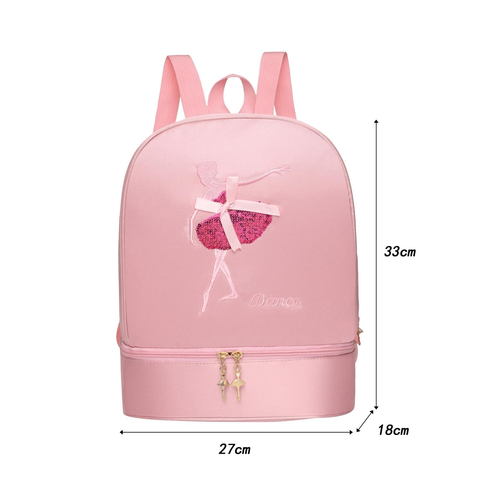 Oshhni Sac à Dos de Danse de Ballet, Sac de Ballerine pour Filles, Sac à Main décontracté, Sac de Danse de Ballet avec Compartiment à Chaussures pour la, Rose B