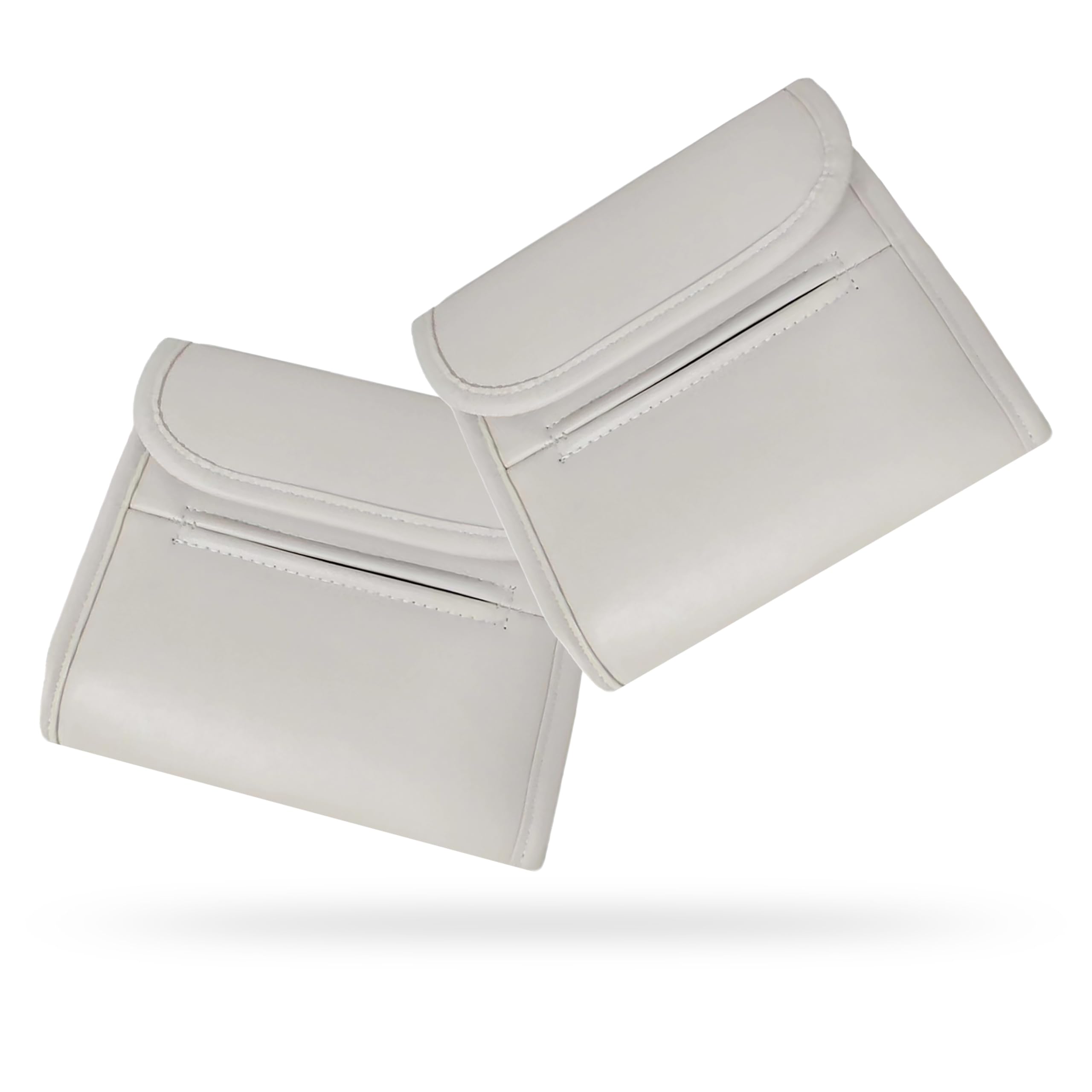 PRIME PICK Tissue Box for Car, PU Leather Car Tissue Paper Box Sun Visor Tissue Paper Holder Backseat, Tissue Box Holder for Car Universal Car Tissue Paper Box, Pack of 2 (Beige)