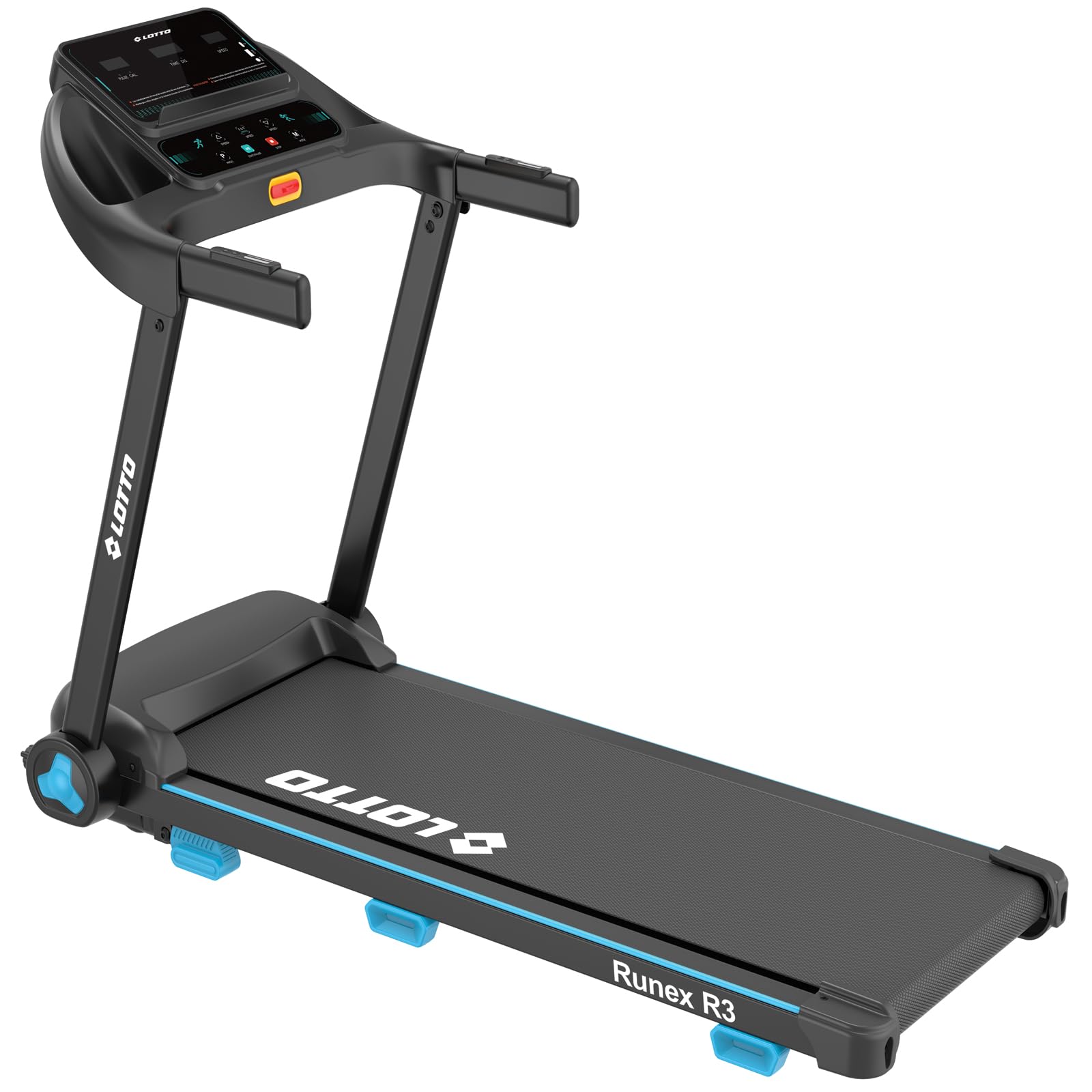 Cinta de Correr Eléctrica Lotto Runex R3, Motor 2 CV, Velocidad 1–8 km/h, Inclinación Manual 2 Niveles, Superficie 105x40 cm, Bluetooth FitShow/Kinomap/Zwift, Plegable, Máx. 100 kg