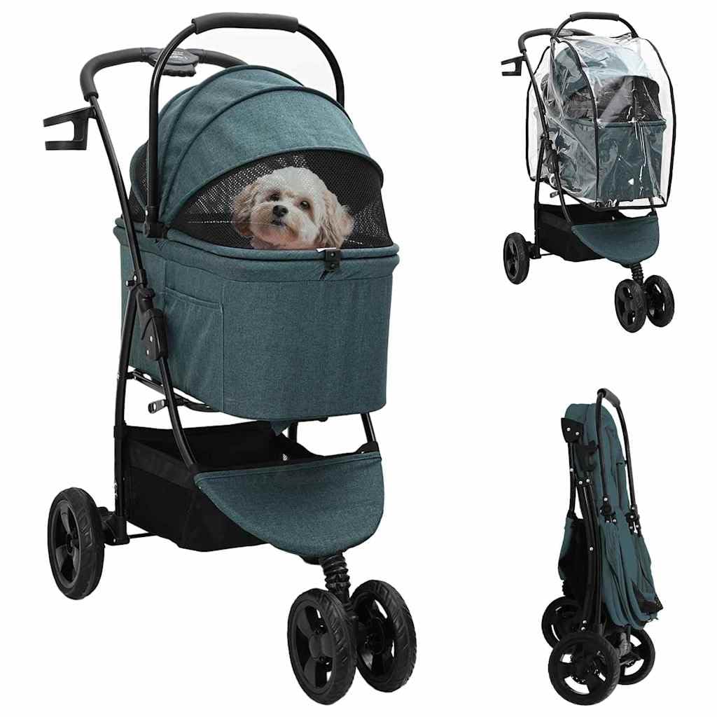 Passeggino pieghevole per animali Verde 78 x 54 x 101 cm,Articoli per animali,Animali domestici - Articoli,Passeggini per animali domestici-42012438