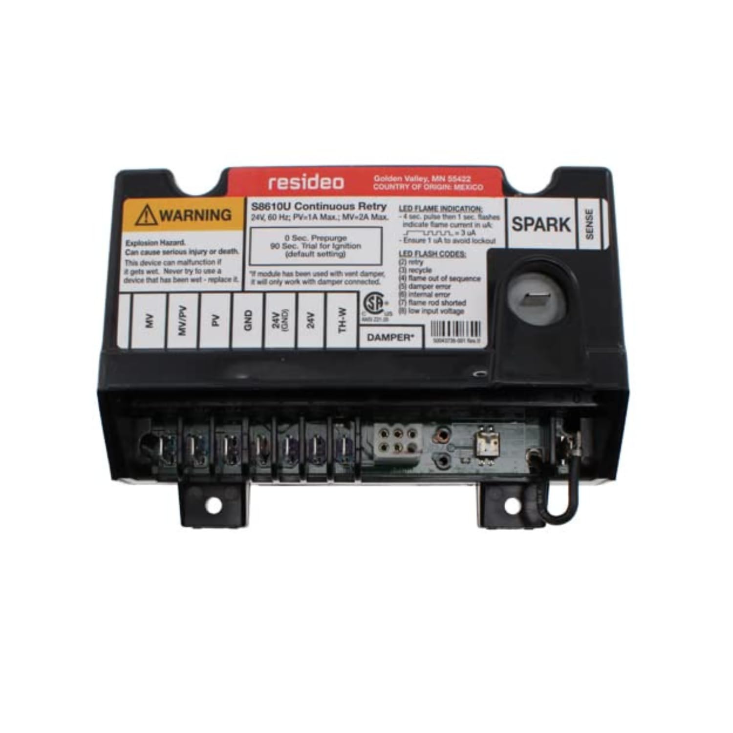 Replacement for Honeywell Furnace Integrated Pilot Module Ignition Control Circuit Board S8610U