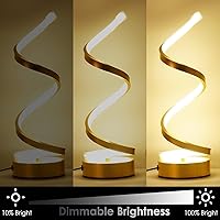 Vista 5 de NUÜR Juego de 2 lámparas de mesa para sala de estar, lámpara LED regulable dorada, lámparas de noche pequeñas, lámpara de mesita de noche