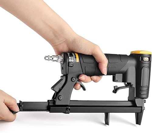 Miniatura 5 de HBT HB7116P-KT - Engrapadora neumática para tapicería de calibre 22, 3/8 pulgadas, kit de grapadora de aire, con 6000 grapas, 1/4 pulgadas a 5/8