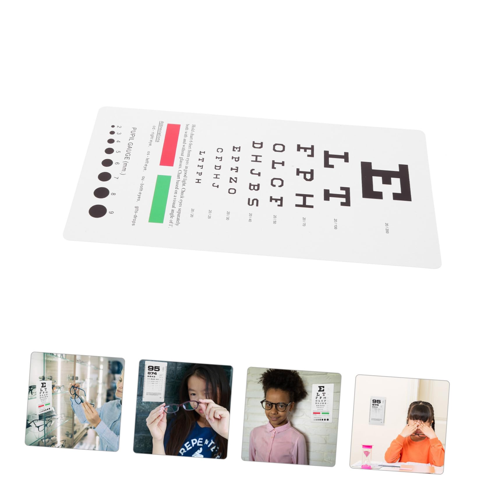SOLUSTRE Pcs Accurate Vision Testing Wall or Pocket Eye Chart Snellen and Visual Chart for Home School