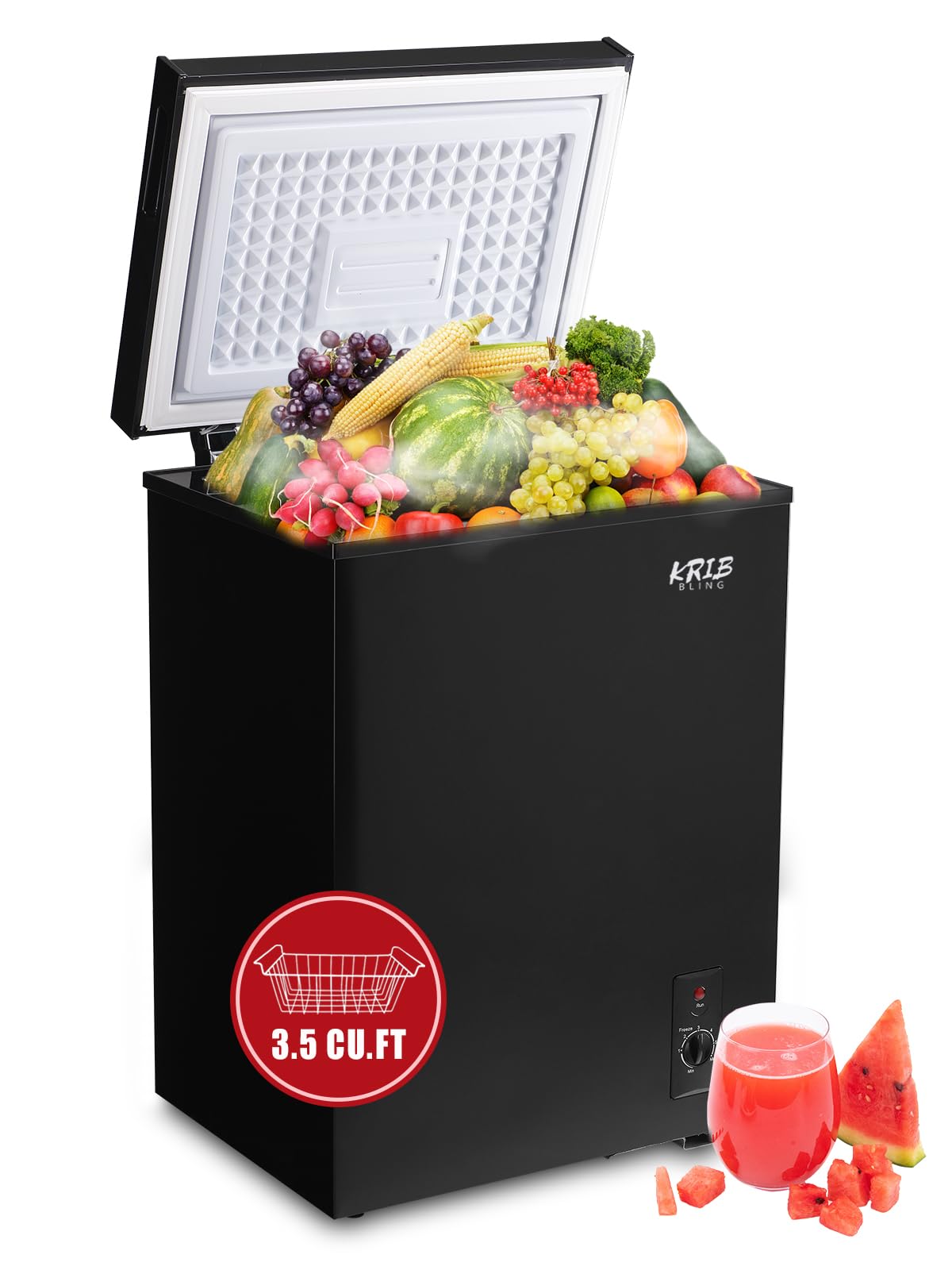 KRIB BLING ZT-72Q-BLK-1 3.5 cu ft Chest Freezer Black