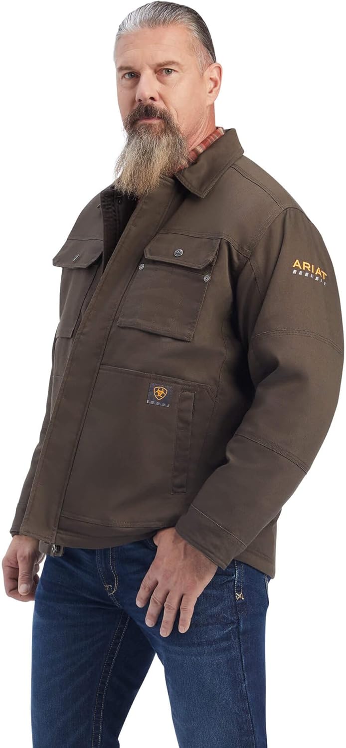 ARIAT Mens Rebar Duracanvas Sherpa-lined Coat