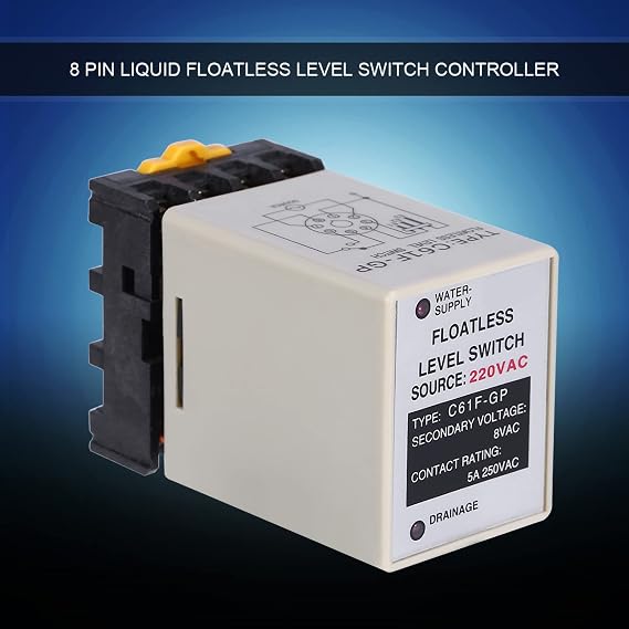 Qcwwy Capacitance Level Sensor Floatless Level Switch Automatic Control Circuit Water Industry Controller Floatless Liquid Sensor Control Components Pump Float Switch Relay