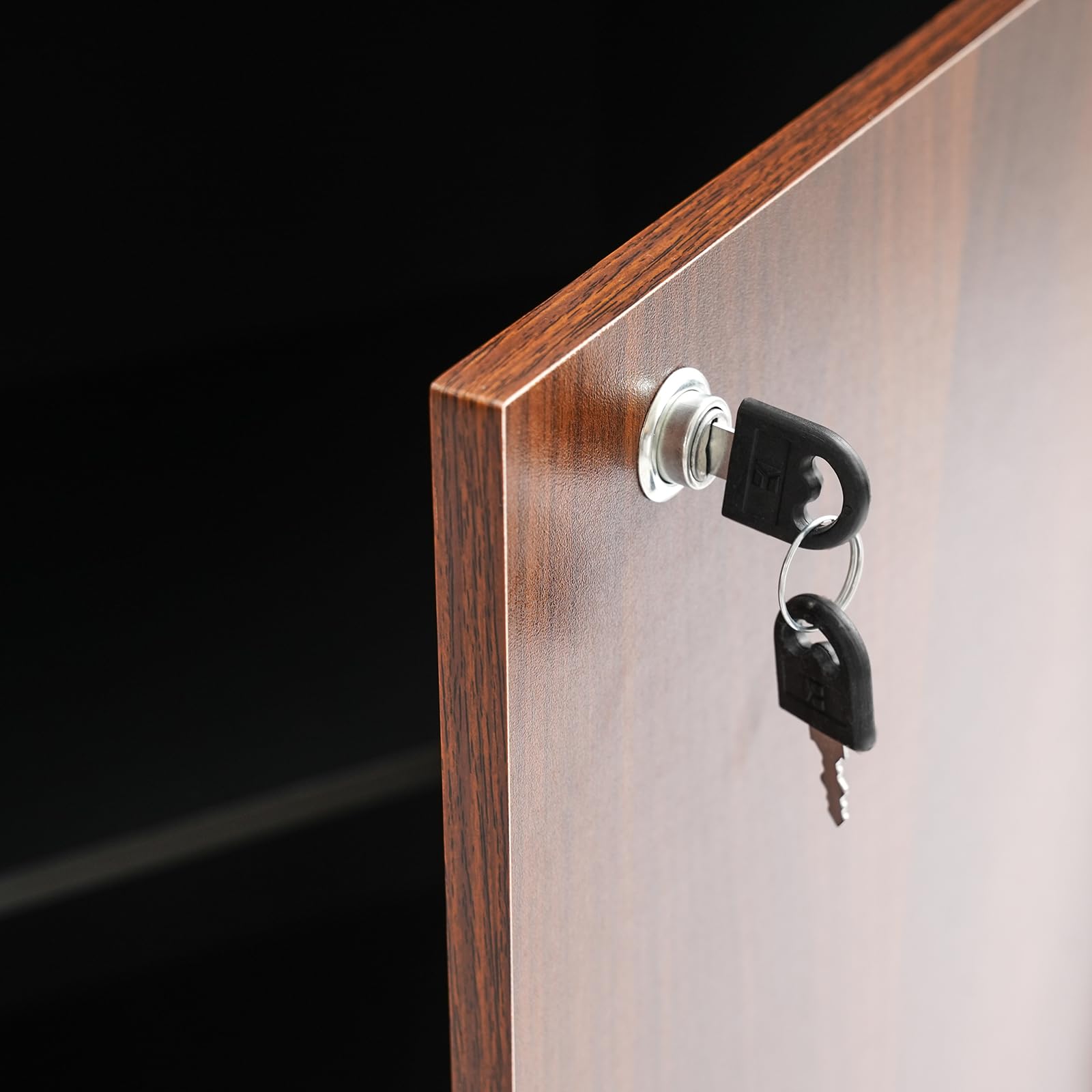 Armadietto portaoggetti, in metallo, nero, per uffici, spazi finanziari, laboratori, 80 x 40 x 80 cm