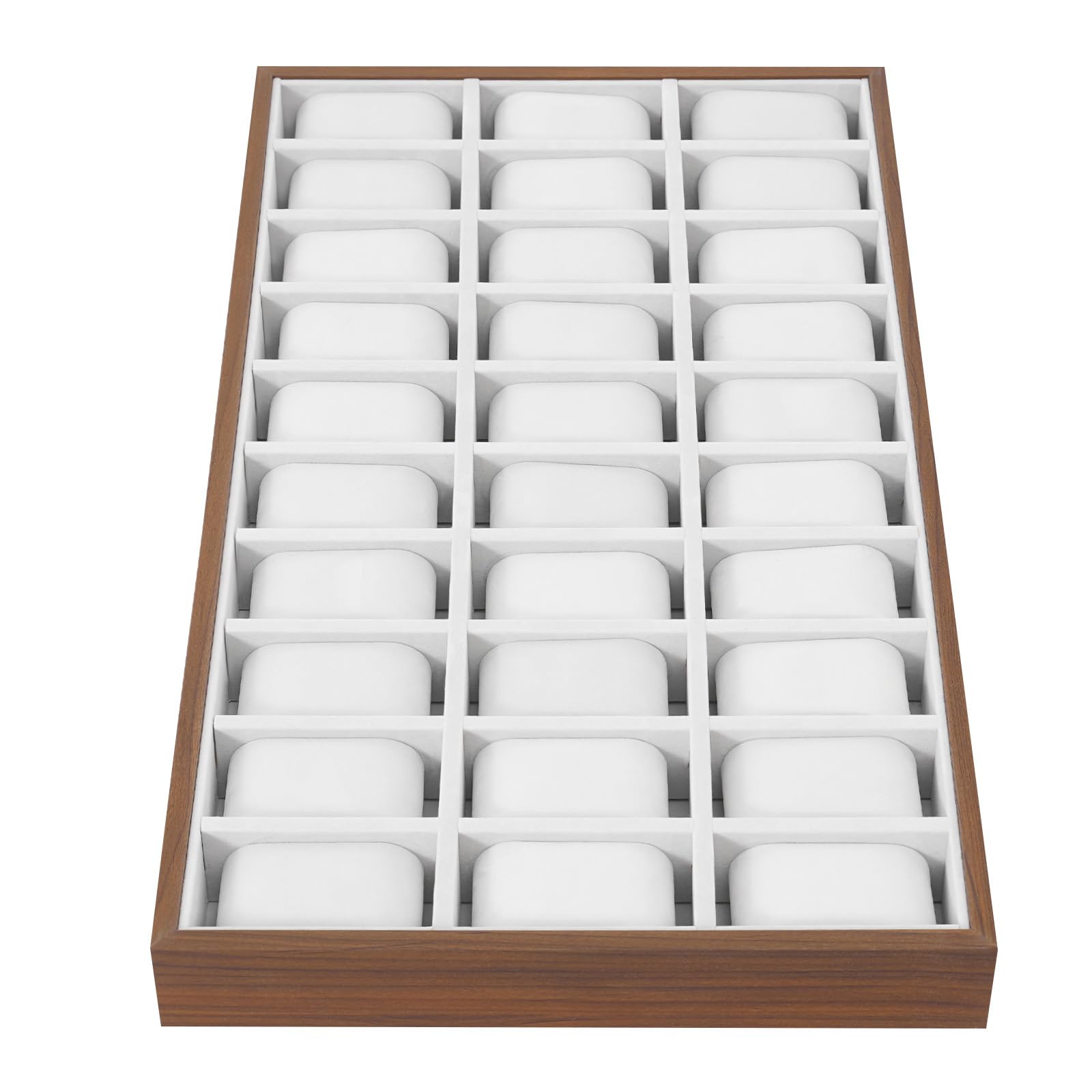 Futchoy Boîte à montres en bois véritable pour 30 montres avec fenêtre en verre et coussin de montre - Boîte de rangement pour montres - 53,5 x 29 x 4,5 cm