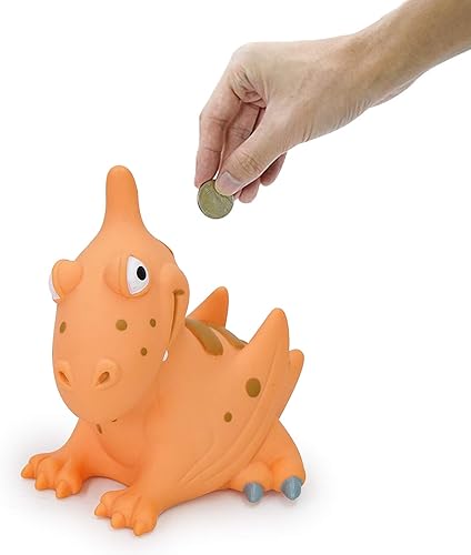 Miniatura 3 de Mini alcancía de dinosaurio, Unbreakble pequeña y bonita alcancía de plástico con estegosaurio para niñas y niños