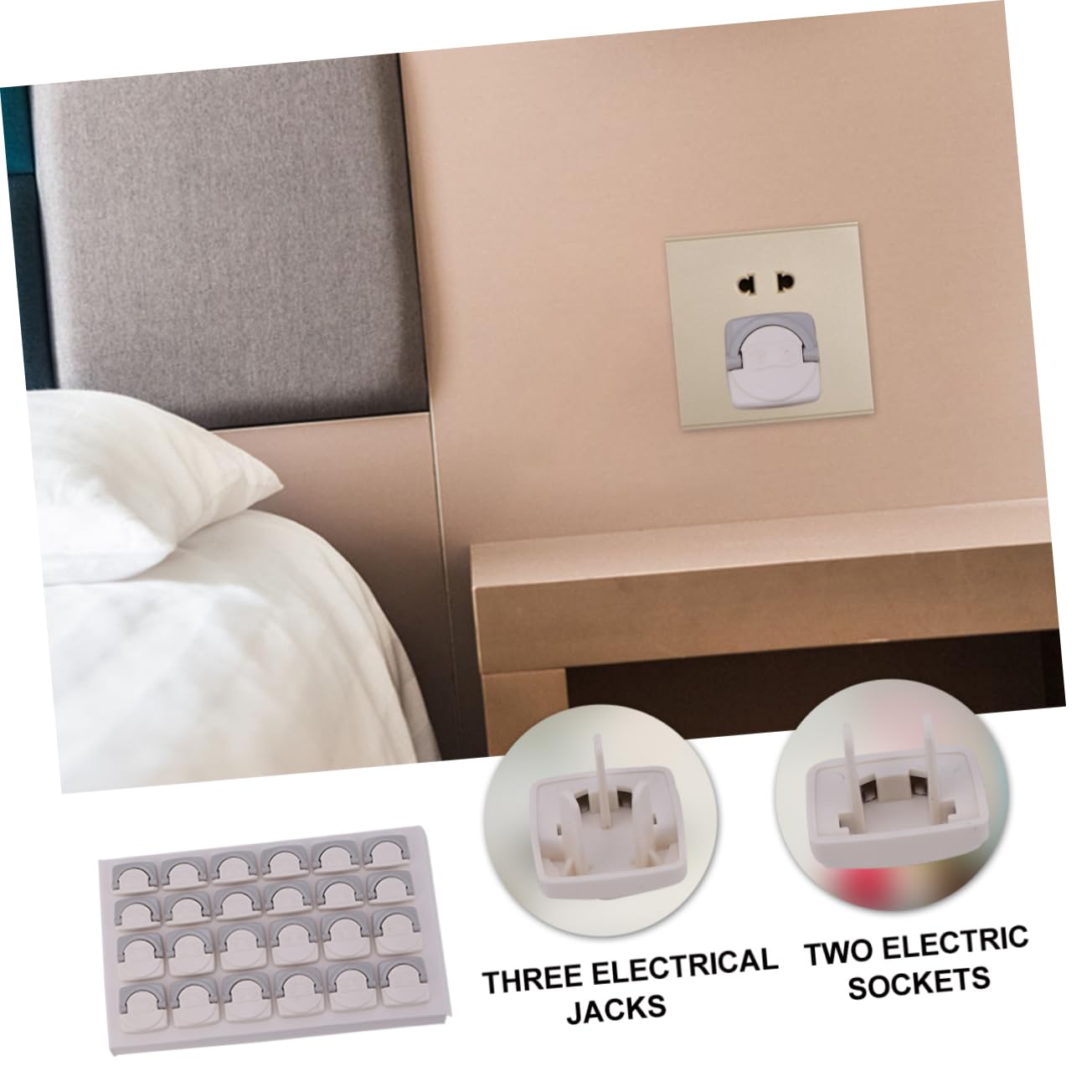 BESTonZON 24pcs Child Safety Outlet Covers Child Proof Outlet Plugs Baby Safety Socket Protector