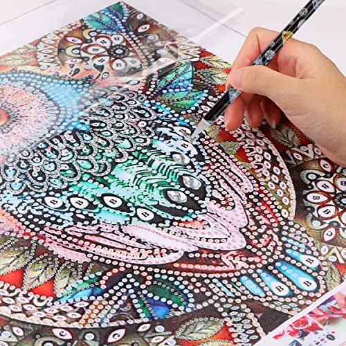 Benospace 9 Pcs Diamond Painting Pen Rhinestone Picker Pencil Set Self Adhesive Nail Dotting Wax Pen With Pencil Sharpener Resin Point Drill Pens 5D Crystal Gem Pick Up Tools Diy Nail Art Accessories #TOP6